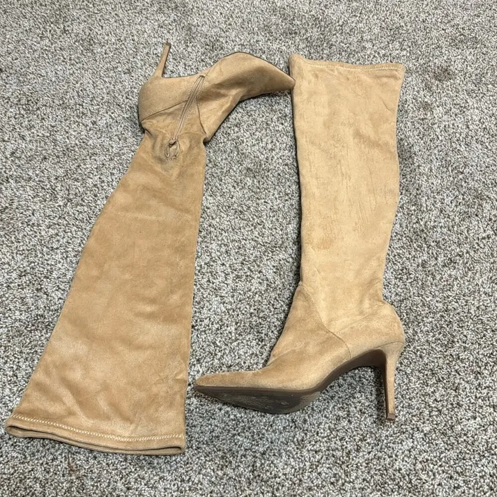 JESSICA SIMPSON Women's Abrine Over-The-Knee Boots Size 5.5 In Almond